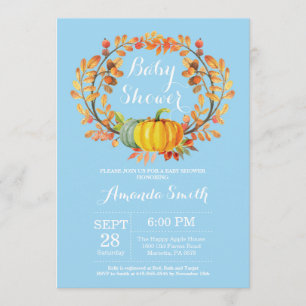 Boy Fall Pumpkin Baby Shower Einladungskarte Einladung