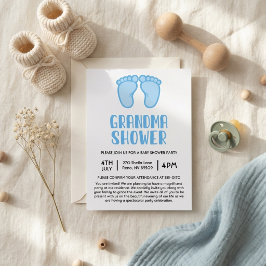 Boy Feet erste Grandma Baby Dusche Einladung