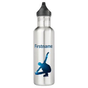 Boy-Figur-Skater-Wasserflasche - Blaue Sterne Edelstahlflasche