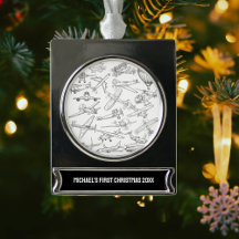 Boy First Christmas Hand Drawn Airplanes Aviation