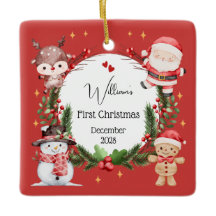 Boy First Christmas Rentier Santa Tree Ornament