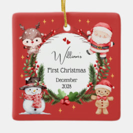 Boy First Christmas Rentier Santa Tree Ornament