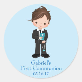 Boy First Communion Stickers Umschlag Aufkleber