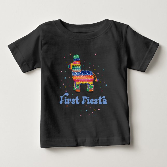 Boy First Fiesta Birthday Baby T-shirt (Vorderseite)
