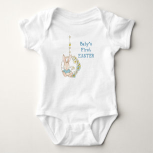 Boy First Oaster Bunny auf Blume Swing Baby Strampler