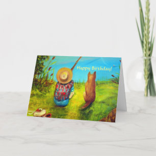 Boy Fishing Custom Geburtstag Karte