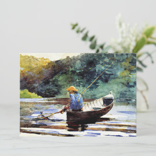 Boy Fishing, Kunstwerk von Winslow Homer Karte