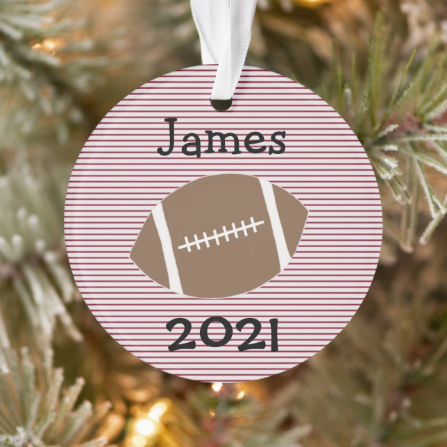 Boy Football Year in Review Ornament (Baum)