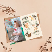 Boy Foto Woodland Animals 1. Geburtstag