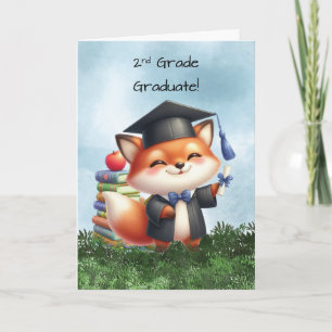 Boy Fox Abschluss zweiter Klasse Glückwunsch Karte