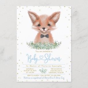 Boy Fox Little Man Baby Dusche Einladung