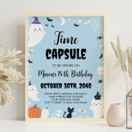 Boy Ghost Birthday Time Kapsel Zeichen Poster
