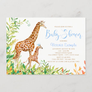 Boy Giraffe Baby Shower Einladungen