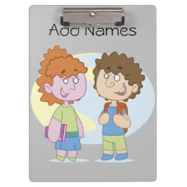 Boy Girl Back to School Clipboard Klemmbrett