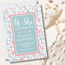 Boy Girl Beach He She Summer Gender Reveal Party