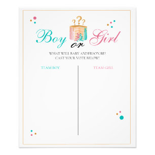 Boy Girl Cake Gender Revevement Predication Sign Fotodruck