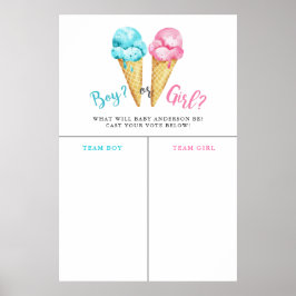 Boy Girl Ice Cream Gender Revevement Predication S Poster