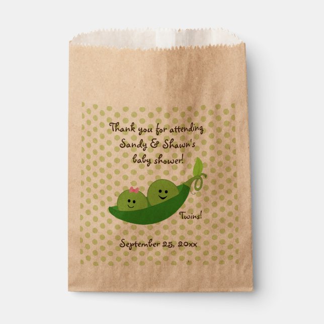 Boy Girl Peas in Pod Baby Fevor Bag Geschenktütchen (Vorderseite)