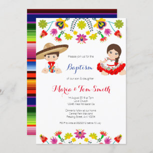 Boy Girl Siblans Christening Taufe Einladung