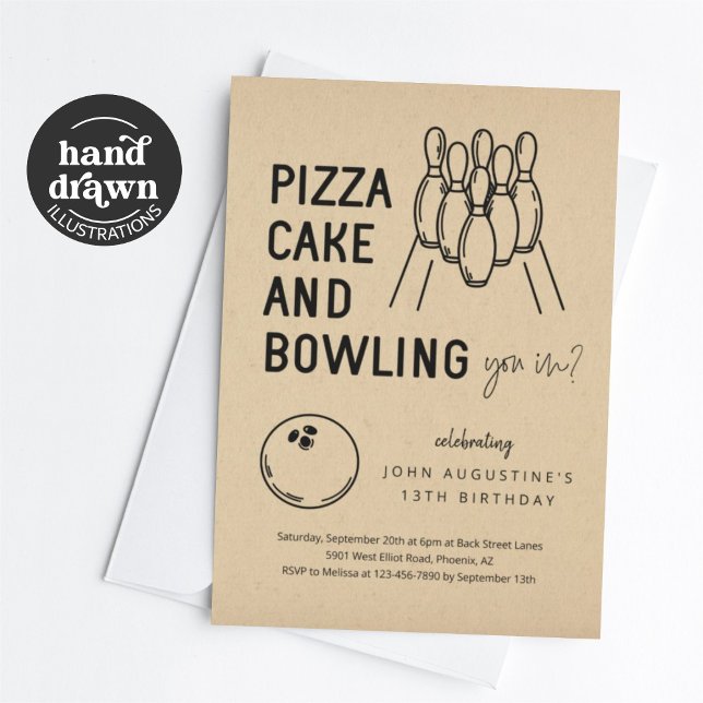 Boy Girl Teen Kids Bowling Party Einladung (Von Creator hochgeladen)