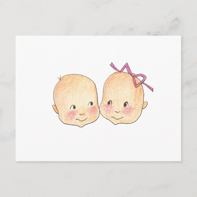 Boy Girl Twins Graphic Postkarte (Vorderseite)