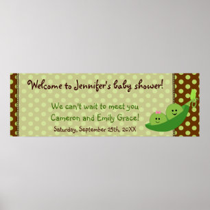Boy Girl Twins Pea in einem Pod Baby Duschbanner Poster