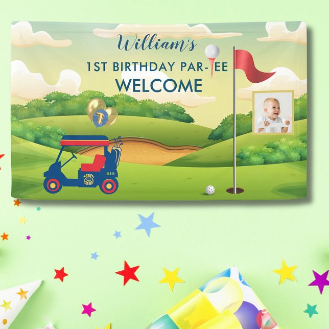 Boy Golf Theme 1. Geburtstag Party Foto Banner (Von Creator hochgeladen)