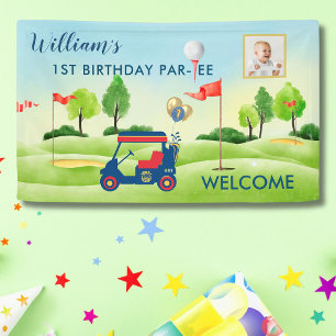 Boy Golf Theme 1. Geburtstag Party Foto Banner