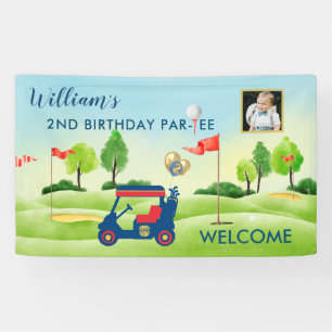 Boy Golf Theme 2. Geburtstag Foto Party Banner