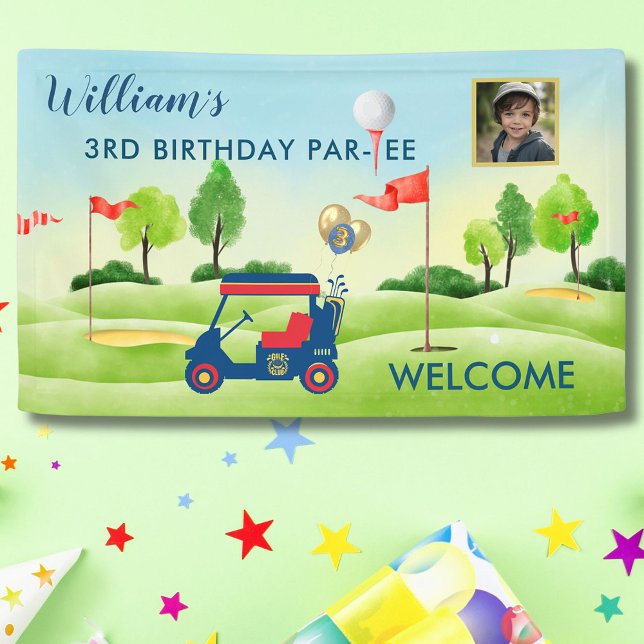 Boy Golf Theme 3. Geburtstag Foto Party Banner (Von Creator hochgeladen)