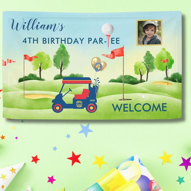 Boy Golf Theme 4. Geburtstag Party Banner (Von Creator hochgeladen)