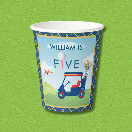 Boy Golf Theme 5. Geburtstagsparty Pappbecher