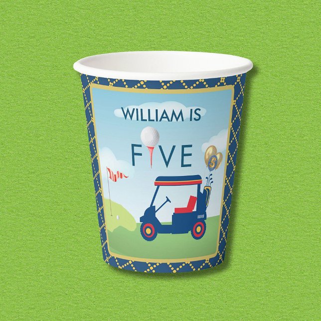 Boy Golf Theme 5. Geburtstagsparty Pappbecher (Von Creator hochgeladen)