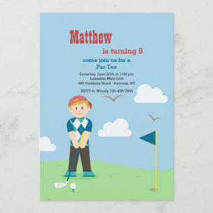 Boy Golfer Einladung