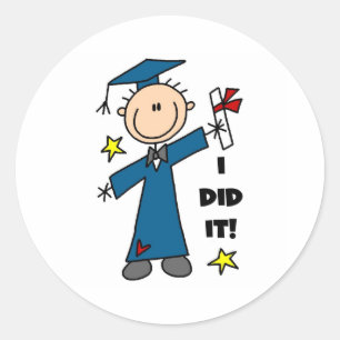 Boy Graduate Runder Aufkleber