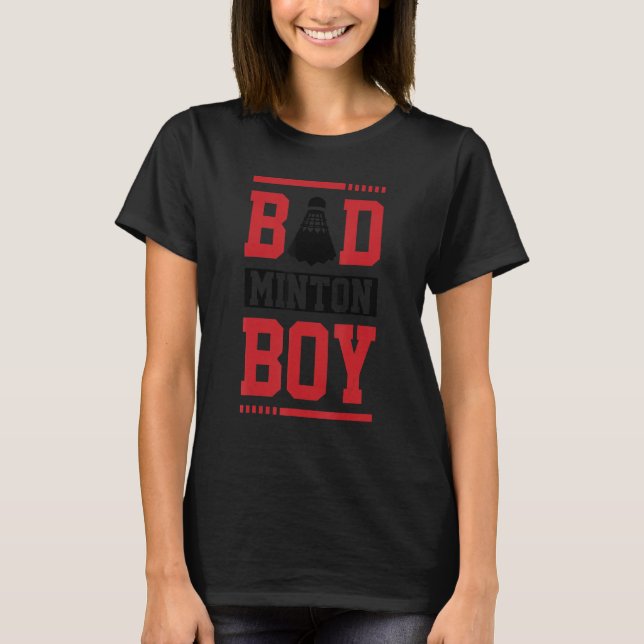 Boy Graphic Badminton Player Shuttlecock Player Sp T-Shirt (Vorderseite)