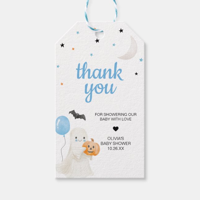 Boy Halloween Little Boo ist fast fällige Liebesma Geschenkanhänger (Vorderseite)