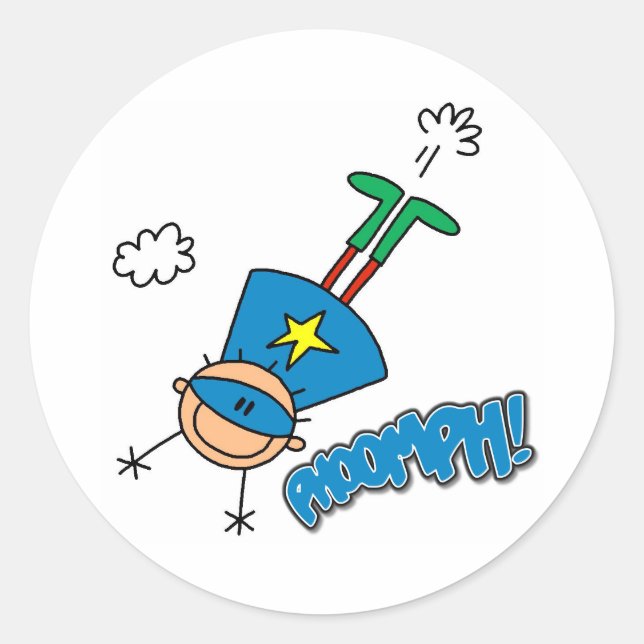 Boy Hero Flying Runder Aufkleber (Vorderseite)