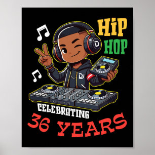 Boy Hip Hop feiert 36 Jahre alt Happy Geburtstag Poster