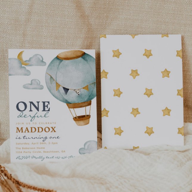 Boy Hot Air Ballon Birthday Einladungen (Von Creator hochgeladen)