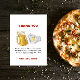 Boy Huggies Chuggies Beer Diaper Baby Shower  Dankeskarte