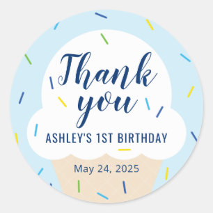 Boy Ice Cream Gastgeschenk Aufkleber