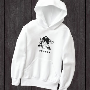Boy Ice Hockey Goalie Player Name Kids Hoodie