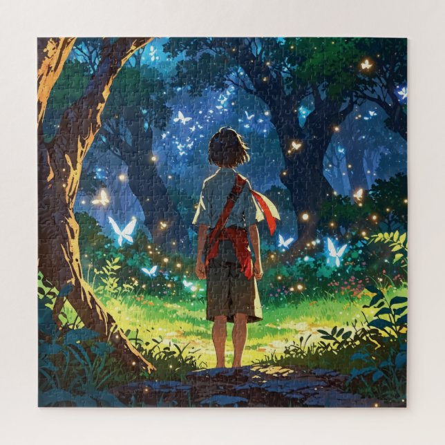 Boy in magical forest puzzle (Vertikal)