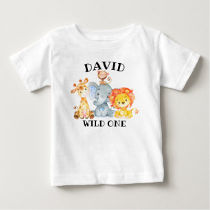 Boy Jungle Animals Wild Einen Geburtstag Niedlich Baby T-shirt