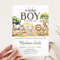 Boy Jungle Safari Animals Baby Dusche