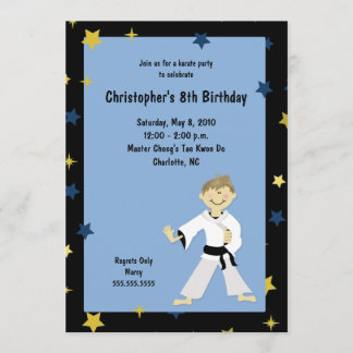 BOY KARATE MARTIAL ART BIRTHDAY PARTY EINLADUNG