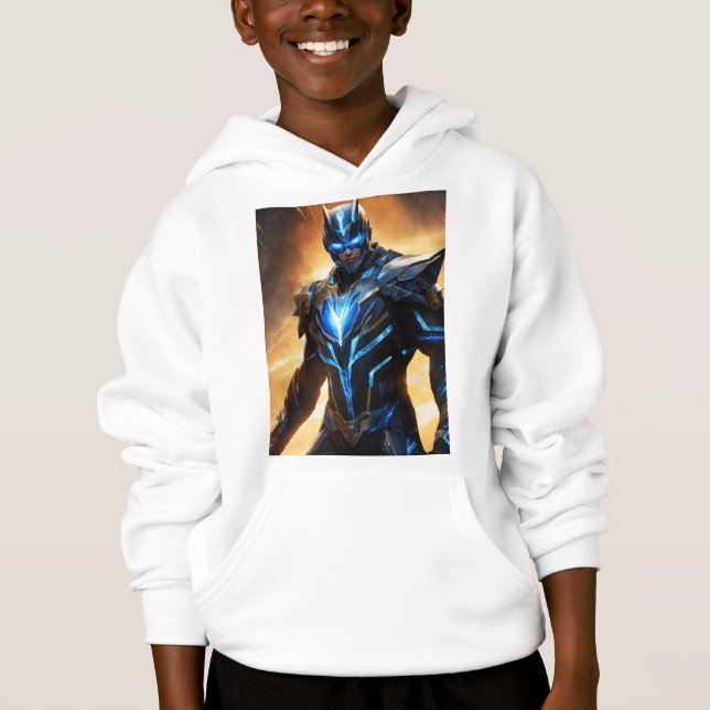 Boy Kids Print Superhero Hoodies (Vorderseite)