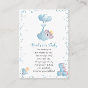 Boy Koala Bear Blue Books for Baby Shooter Begleitkarte