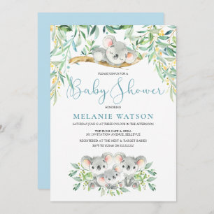 Boy Koala Bush Babies Baby Shower Einladungen